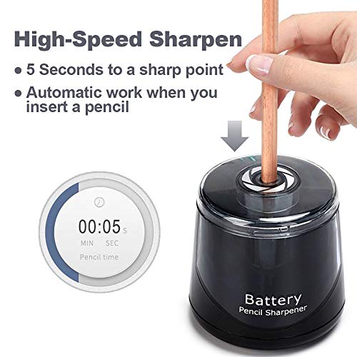 Pencil Sharpeners Electric Pencil Sharpener, Battery Operated Pencil Sharpener For Kids Artists Adults, Automatic Sharpen For 2B/Hb/Colored Pencils, Portable Pencil Sharpener For Classroom Office Home #TOP1