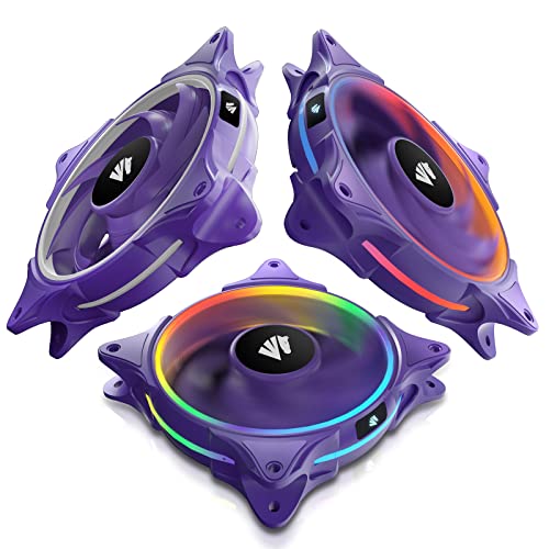 AsiaHorse FS9001 pwm Ventilateur de boîtier A-RGB silencieux de 120 mm pour PC 5 V 3 broches Violet Cover