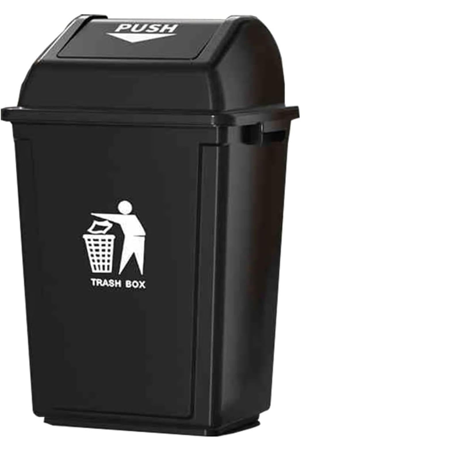 VITIWEDTY Large Outdoor Garbage Can with Lid 10L-100L Multiple Sizes Waste Bin Residential Trash Container for Porch, Patio (Black 40L)