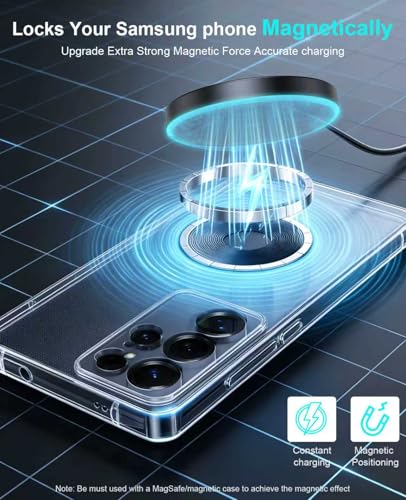 Wireless Charger 2Pack 6FT Samsung Magnetic Wireless Charger Fast Charging Pad with USB-C/A Ports for Samsung Galaxy S26 S25 Ultra/S24 FE/S23 Ultra/S22/S21/Z Google Pixel 9-7, Strong Magnet Technology - Image 3