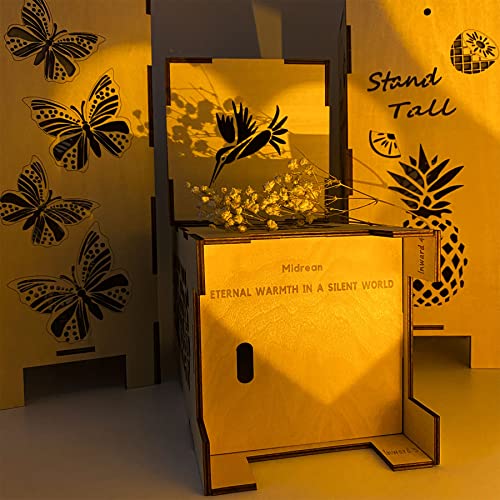 Midrean 13.5" Large Wooden Lanterns Decorative Indoor, Rustic Farmhouse Butterfly Decorative Lantern Home Decor #TOP5