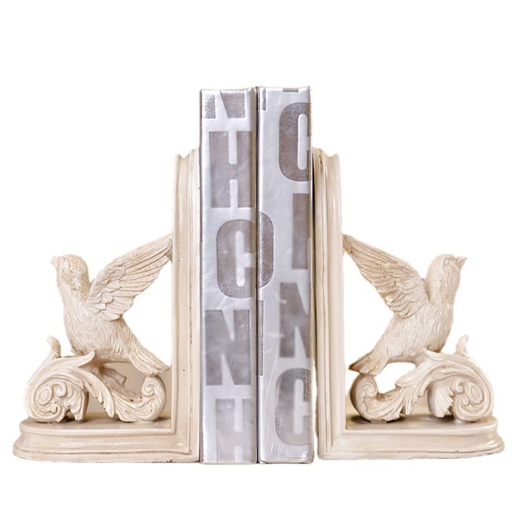 Book Ends Book Ends Heavy Duty, Decorative Bookends Birds Shape Design Bookend Vintage Resin End Supports For Shelves, 1 Pair For Home Office