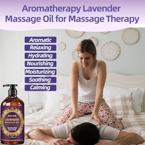 Image of Massage Oil for Massage Therapy,﻿Lavender Oil with Massage Roller Ball & Thumb Saver,SPA Relaxing Oi for Soothing,Massage Kit Spa Gifts for Him Her,Gifts for Men Women