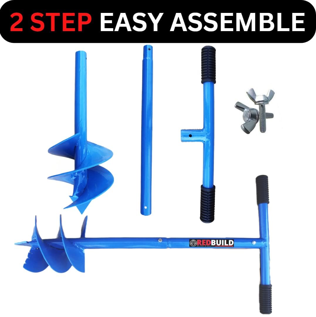 RedBuild Manual Earth Auger Hole Diger 4 Inch | Post Hole Digger | Garden Digger | Soil Digging Tool - Image 6 thumbnail