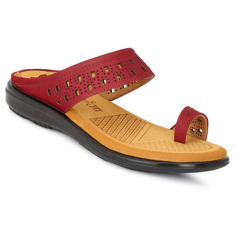 HEALTH FIT Womens Extra Soft Comfortable Diabetic & Orthopedic Slippers/Doctor Chappal & Footwear With Memory Foam-Ch-5 Maroon Color (B0B9H46N38) Amazon Price History, Amazon Price Tracker
