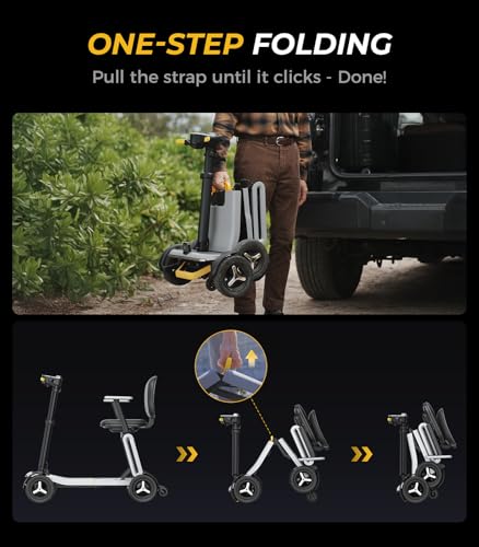 Image of Paiseec L5 Mobility Scooter 32 lbs Ultra Lightweight, One-Step Folding Mobility Scooter, Electric Scooter with PAI Safety System, Airline Approved Mobility Scooter for Seniors (Grey, 30 Miles)