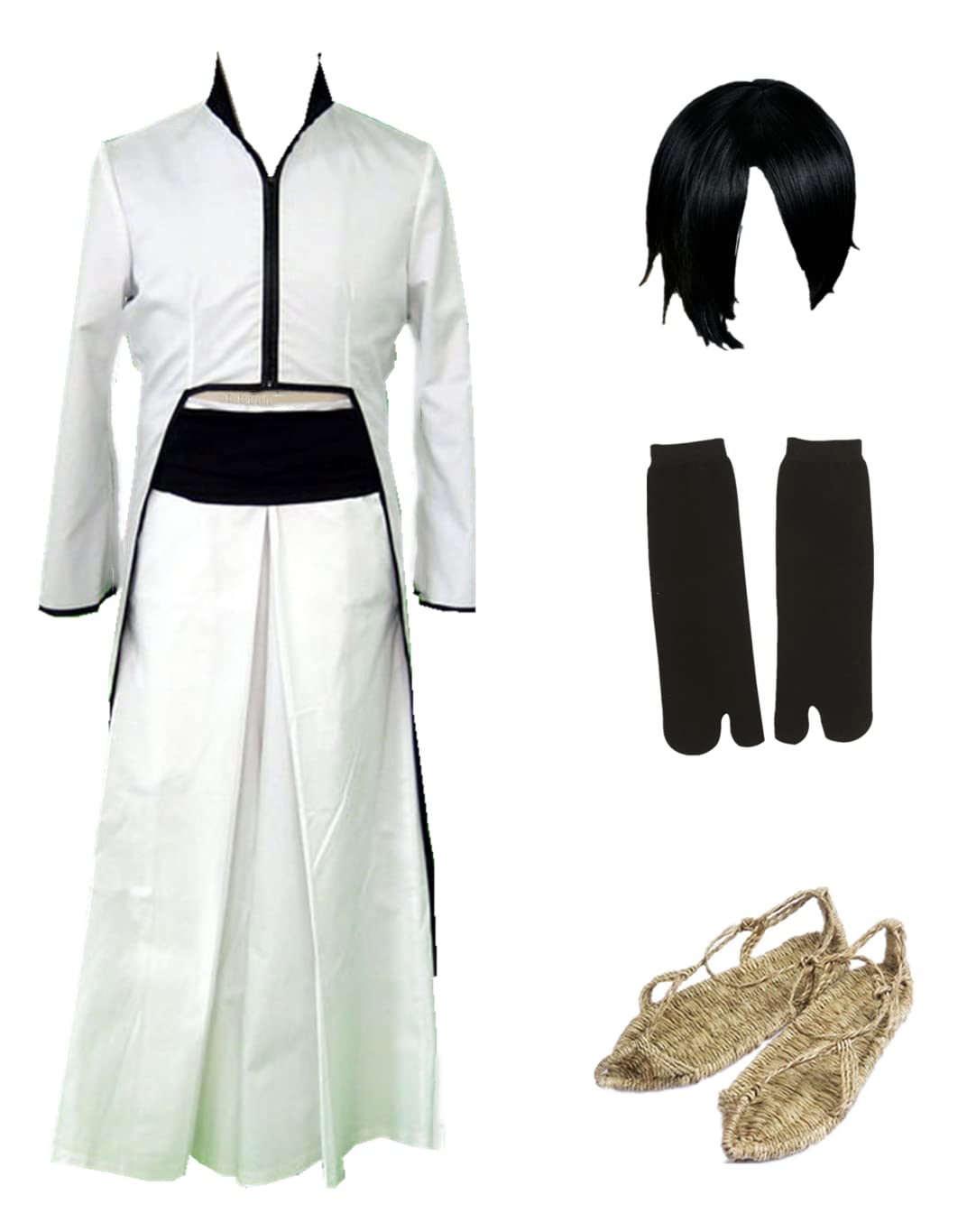 US size Anime Ulquiorra cifer kostium cosplay męski biały kimono garnitur (rozmiar M)