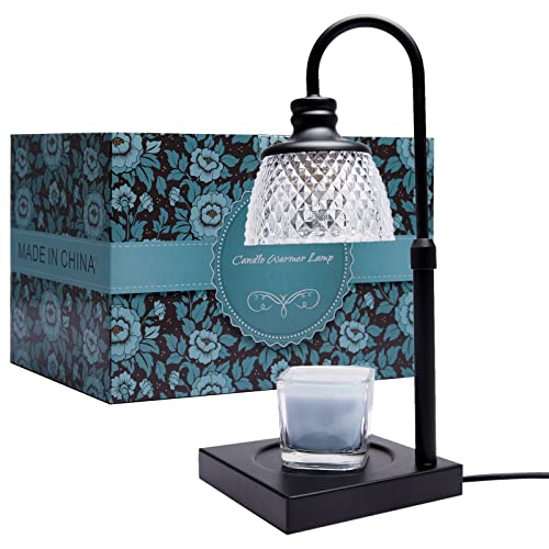 NEARUS Candle Warmer Lamp, Auto Shut Off with Timer Control, Brightness Heat Level Control with Dimmable Switch, Height Adjustable Top-Down Candle Melting with 2 Bulbs(Black)