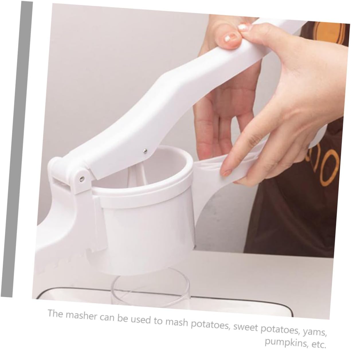 FUOYLOO Manual Potato Masher Kitchen Tool with Comfortable Handle Crusher for Puree Vegetables and Fruits Like Pumpkin Carrot Potato Home and Restaurant Use