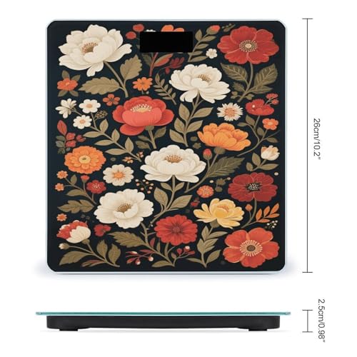 Báscula de baño digital con diseño flor vintage miniatura 2
