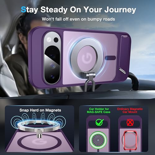 Image of for Google Pixel 10 Pro XL Case with MagSafe[Invisible Kickstand] [Charge While Standing] [Military Shockproof]Translucent Matte Soft Silicone Bumper for Pixel 10 Pro XL Phone Case Slim, Purple