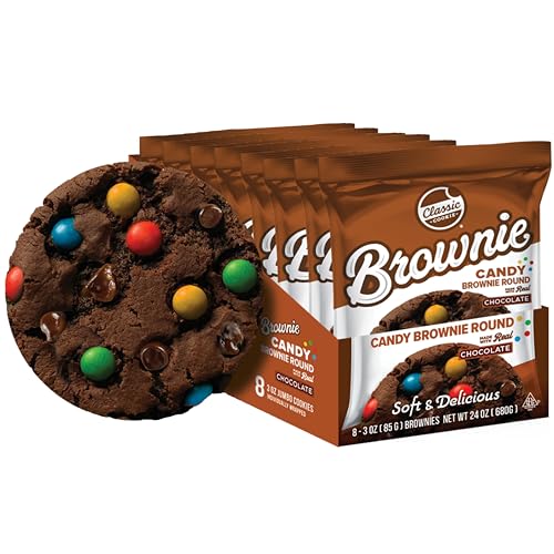 Classic Cookie, Soft Baked Brownie, Candy Brownie Round 3oz, 8 Count Pack