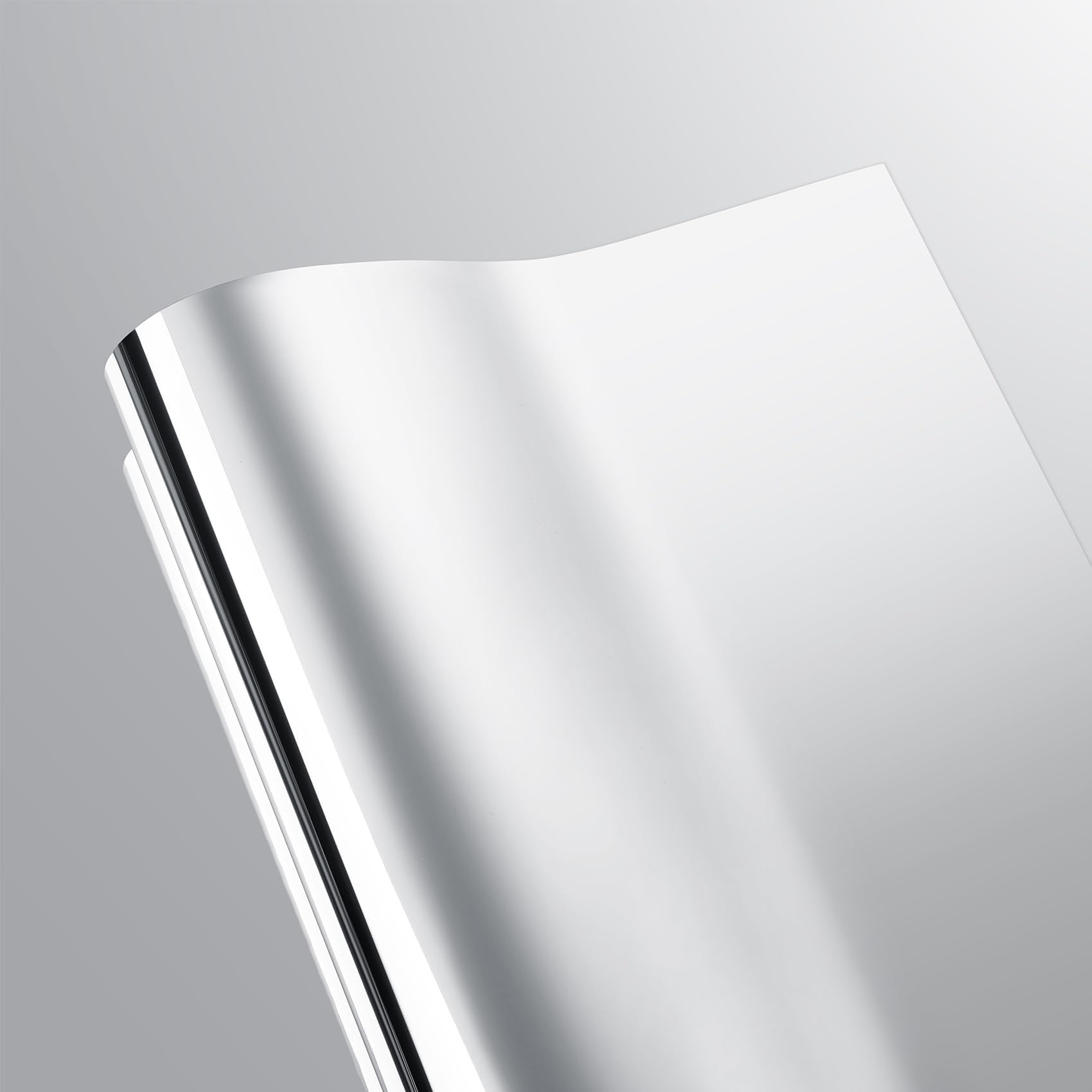 LaCheery Espejo Vinilo Adhesivo Muebles Reflectante Plata 40cm x 200cm Papel Adhesivo para Muebles Brillo Espejo Autoadhesivo Impermeable Papel Pintado Cocina Pared Vinilo para Frigorifico Nevera Baño