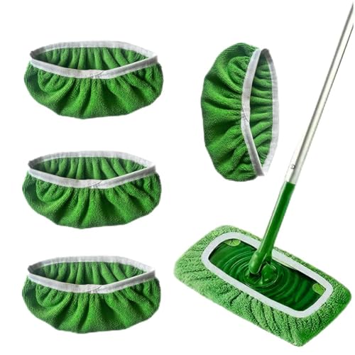 XPEX 4 Stück Wischmopp Bezug für Swiffer Bodentücher für Swiffer BodenwischerTücher Mikrofaser Set,Wiederverwendbar Nass Trocken für die Reinigung von Hartböden, Holzböden