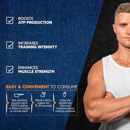 AS-IT-IS ATOM Creatine Monohydrate 100g - 32 Servings | Dope Free | Enhances Performance | Promotes Muscle Gains | Blue razz Flavour - Image 7
