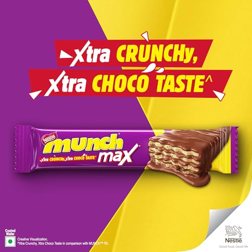 Image of Nestle Munch Max, Choco Coated Crunchy Wafer Bar, 38.5g / 42g Pack (Product Weight May Vary)