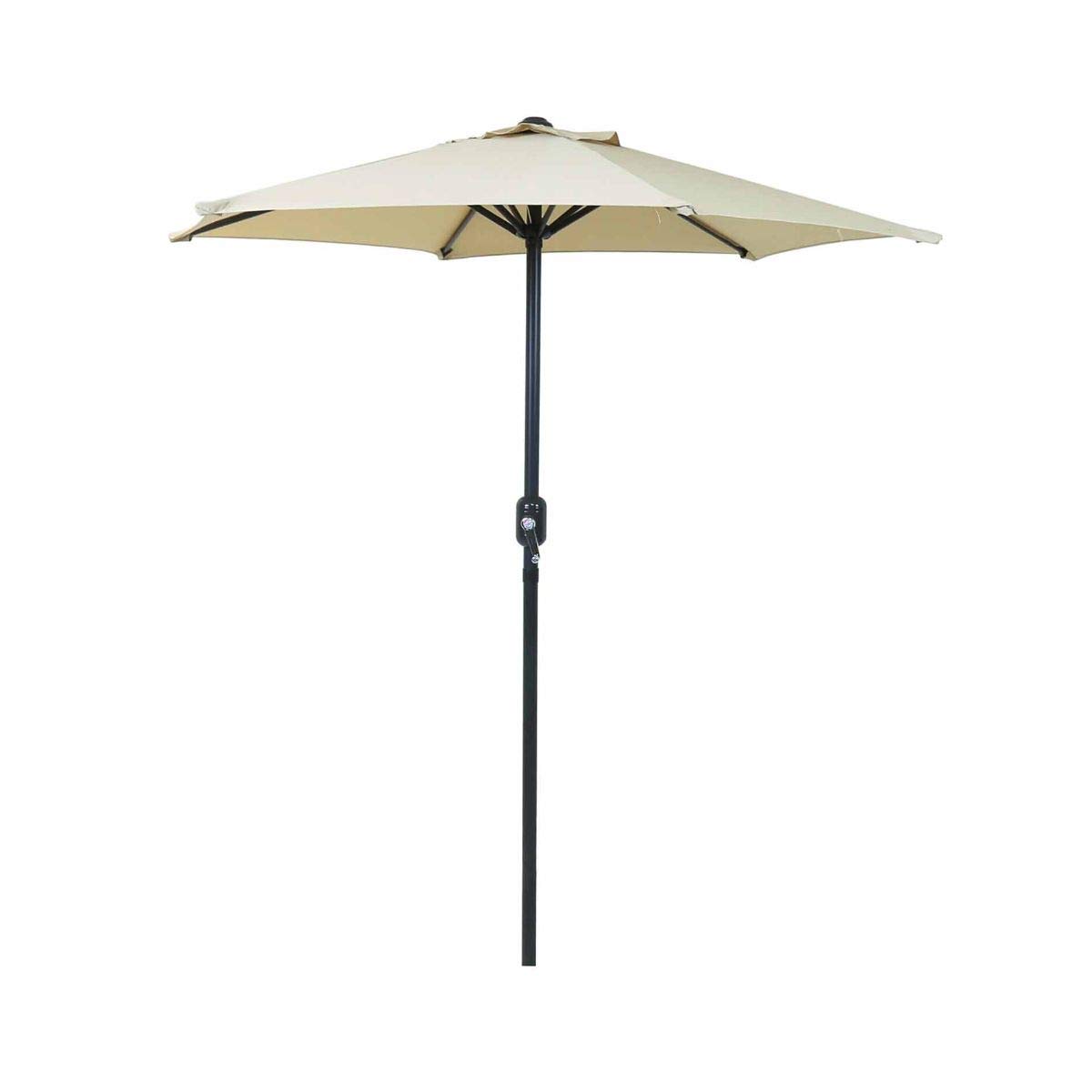Charles Bentley Beige Garden Parasol Umbrella Steel Frame, 225X200cm, 2M
