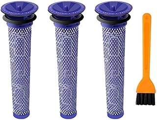 3 Pack Washable Pre Motor Stick Filters for Dyson DC58 DC59 DC61 DC62 V6 V7 V8 Animal Vacuum Cleaner,Nordun Replacement Filter for Dyson Animal Vacuum Cleaner Parts & Accessories Replaces Part