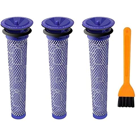 3 Pack Washable Pre Motor Stick Filters for Dyson DC58 DC59 DC61 DC62 V6 V7 V8 Animal Vacuum Cleaner,Nordun Replacement Filter for Dyson Animal Vacuum Cleaner Parts & Accessories Replaces Part Cover