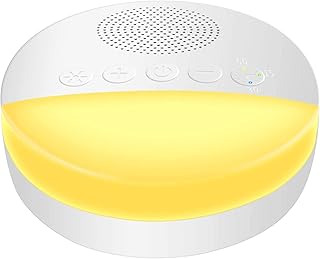 يوبيتري الة ضوضاء بيضاء، 20 صوت مهدئ، جهاز علاج نوم صغير محمول مع ضوء ليلي ناعم للاطفال والكبار، قابل لاعادة الشحن بمنفذ USB، مساعد للنوم في المنزل والسفر، مؤقت ايقاف تلقائي