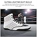 Aktnyhe Boxing Wrestling Shoes for Men Lightweight Breathable High Top Fitness Weightlifting Powerlifting Shoes-white41