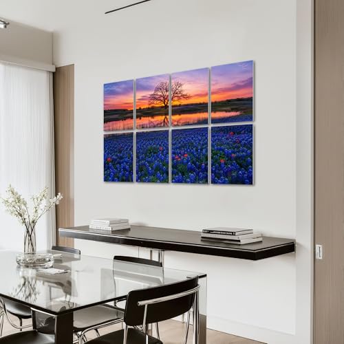 Pack de 8 paneles acústicos decorativos autoadhesivos 48"x72" con diseño Texas Bluebonnet, absorción de sonido para estudio de grabación y paredes miniatura 7