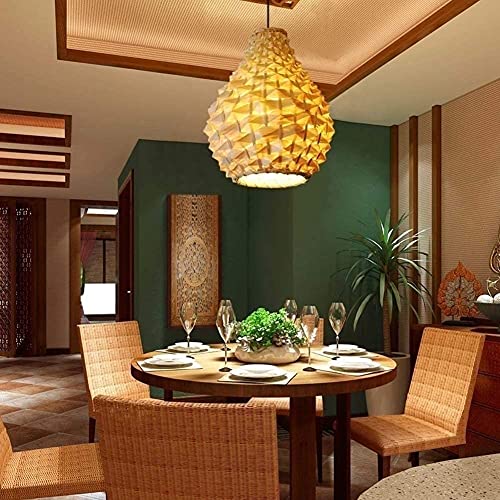 Strong Durable Southeast Asian Tropical Bamboo Ceiling Light E27 Pineapple Bamboo Pendant Light Country Style Living Room Ceiling Chandelier Teahouse Bamboo Lamp Bar Cafe Hanging Lamp Perfect Decorate #TOP3
