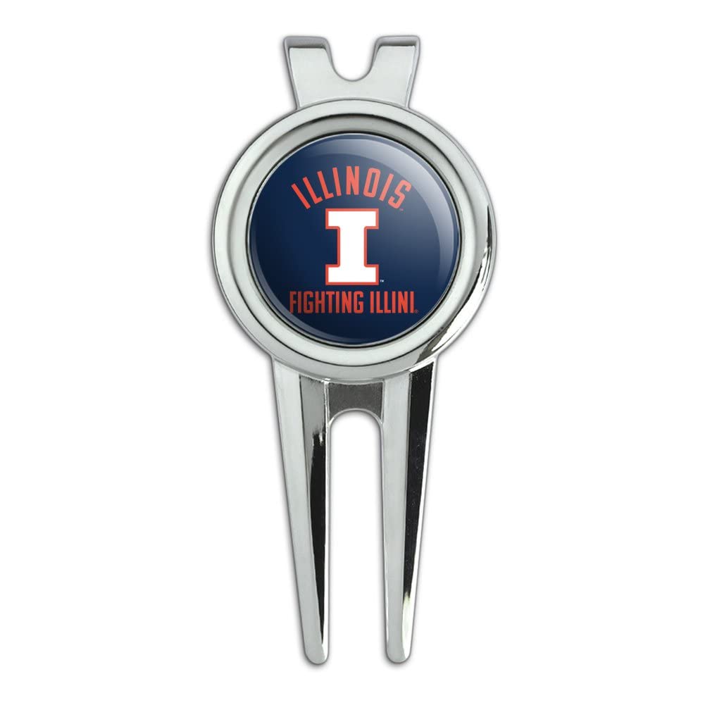 GRAPHICS & MORE University of Illinois Official Logo Golf Divot Repair Tool and Ball Marker