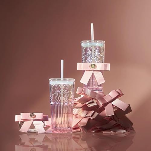 スターバックスSS ボウグラス ストローカップ 550ml ピンクリボン オーロラタンブラー 桜シッピーカップ