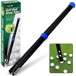 MUXSAM Picker de pelotas de golf superior de aleación de aluminio, bola de golf Retriever Shag Tube, pelota de golf Shagger sostiene 20 pelotas de golf, herramienta Retriever Tool Golfball Colector,