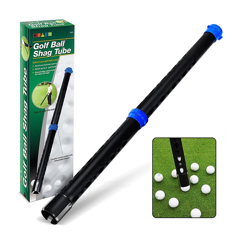 MUXSAM Golf Ball Picker Obere Aluminiumlegierung Golf Ball Retriever Shag Tube, Golf Ball Shagger Hält 20 Golfbälle Retriever Tool Golfball Sammler,...