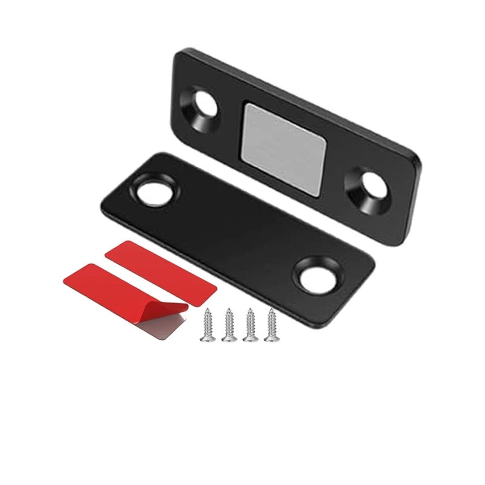 Ppqiru Black 10Pcs Thin Magnetic Door Catch Adhesive For Cupboards