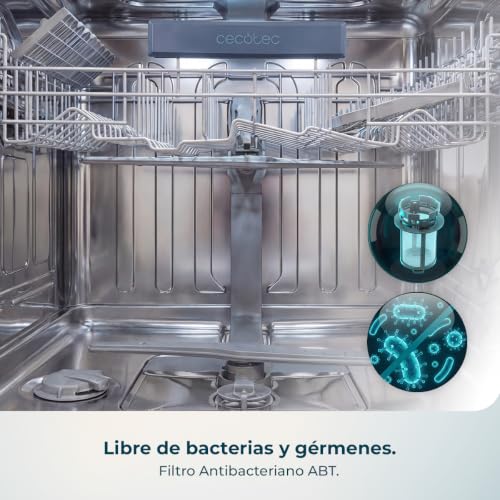 Miniatura 9 de Cecotec Lavavajillas 45 Cm Libre Instalación Bolero Aguazero 4360. 11 Cubiertos, 9 Programas, Motor Inverter Plus Duo, Panel Táctil, Funciones Super Dry, Save , Autoclean, Delay Start, Blanco