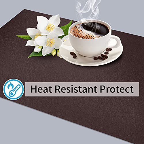 Herda Brown Table Placemats Set Of 4 Faux Leather Table Mats Wipeable Washable Place Mats Indoor Outdoor Patio Table Home Kitchen Placemats For Dining Table Easy To Clean And Heat Resist #TOP4