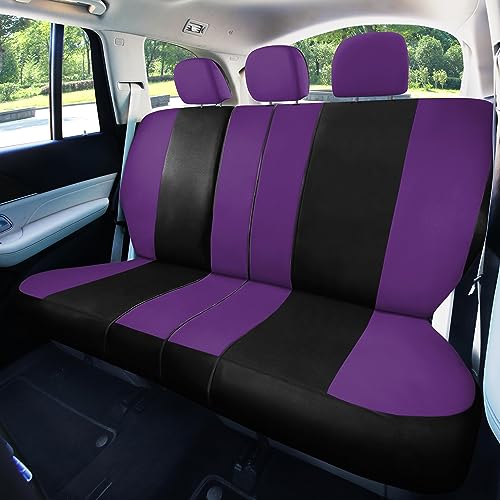 Image of FH Group Universal Car Seat Covers Full Set for SUV Truck Sedan Vans | Waterproof All-Purpose Cloth Seat Cover Set Airbag Compatible Washable Split Bench Protector Interior Upgrade - Purple