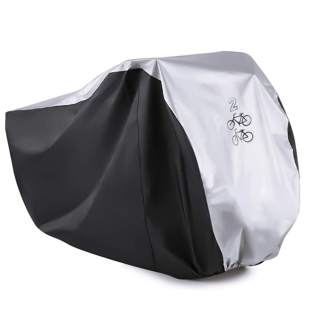 Woozuu 2 Bike Bike Cover For S, 190T Nylon Bike Covers For Outside Storage Anti Dust Rain Uv Protection Waterproof Bicycle Cover For Mountain Road Bikes