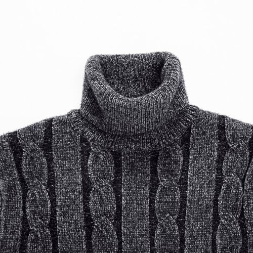 Men's Turtleneck Sweaters Ribbed Slim Fit Knitted Casual Sweater Pullover Thermal Clothes3