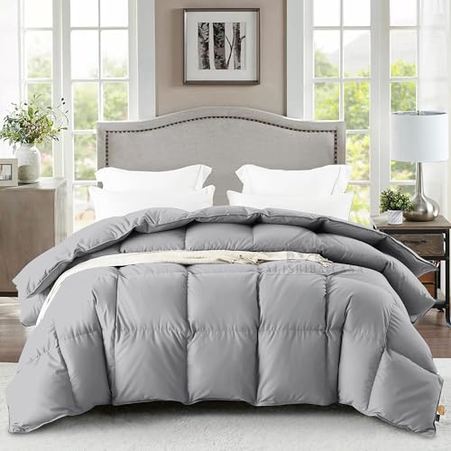 Image of Heavy Winter Comforter Double Bed Size 90 inchX100 inch | 600 GSM Fill for Winter Comforter /Rajai /Duvet /Blanket Hotel Luxury Soft Fluffy Double Bed - Silver Grey Color