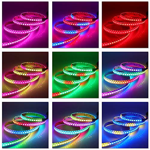 XUNATA Addressable LED Strip Rope Lights Pixel SK6812 Mini 3535 144LEDs/m(1M, Non-Waterproof IP21)