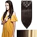 Produktbild 100% Remy-Echthaar Clip-In-Extensions für komplette Haarverlängerung 90g-40cm (#2 Dunkelbraun)