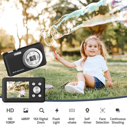 Cámara Digital FHD 1080P 48MP 16X Zoom con Tarjeta de - Imagen 4