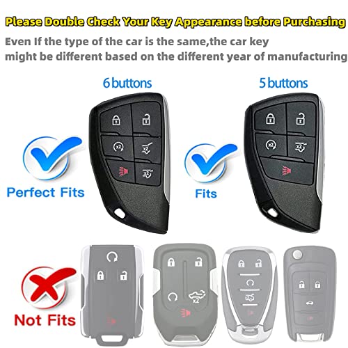RFSRZ Key Fob Cover Fits for 2021 2022 2023 2024 2025 GMC Yukon Chevy Chevrolet Suburban Tahoe GM Buick, 6 Buttons, Bling Crystal, Car Key Protector for Women (Silver) by RFSRZ - Used condition - Image 2