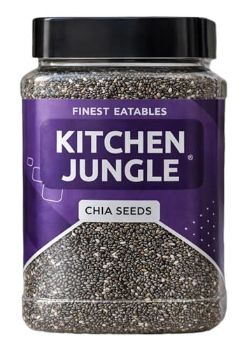 Image of Kitchen Jungle Raw Chia Seeds 1 kg Jar Pack | Seeds For Eating | Diet Snacks | chia seeds for weight loss | Omega-3 | Non-GMO and Fibre Rich