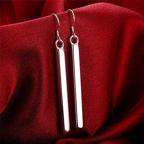 Boucles d'oreilles de pilier carré en argent sterling pour femme géométrique