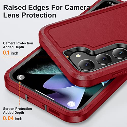 Coque rouge Galaxy S23 avec béquille pour éviter les chutes