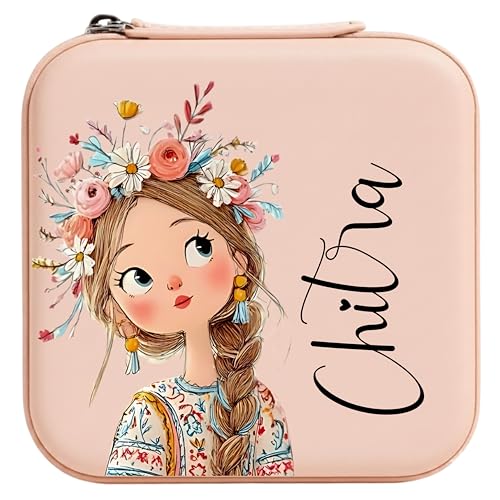 P Arts Personalised Mini Jewellery Organizer for Women - Custom N...