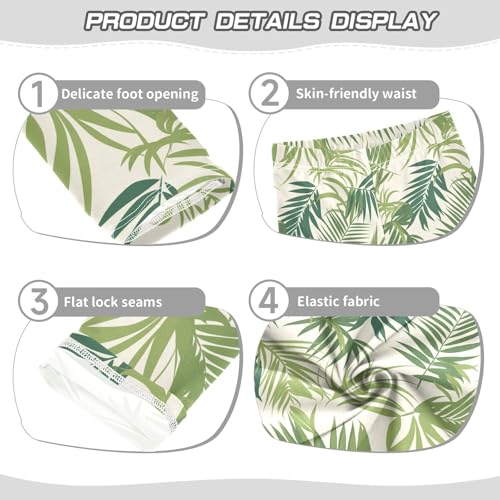 KLL Seamless Pattern Monkey Palm Tropical Hawaiian Little Girls Basic Leggings Casual Full Length Workout Pants Sports3