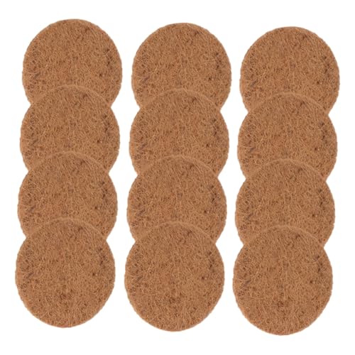 SUPVOX 12 Piezas Unidades Alfombrillas de Fibra de para Nidos de Pájaros y Redondas Material Natural para Jardín y Mascotas Revestimiento Antideslizante y Transpirable
