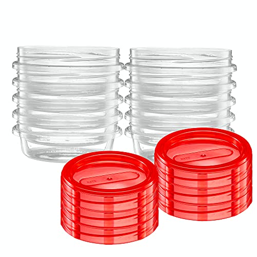 Elegant Disposables (8 Ounce 10 Pack) Twist Cap Containers Clear Bottom With Red Top Screw On Lids Twist Top Food Storage Freezer Containers #TOP6