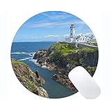 Yanteng天然ゴムラウンドマウスパッドは人工灯台スイッチで印刷 - ステッチエッジ